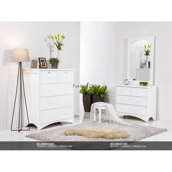 (ED2859) MONACO 2859 DRESSING TABLE + MIRROR C/W STOOL