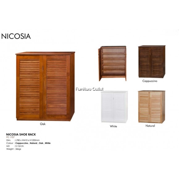 NICOSIA SHOE RACK CAPPUCCINO / WHITE / NATURAL / OAK